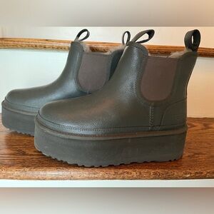UGG Plush Grey Platform Boots